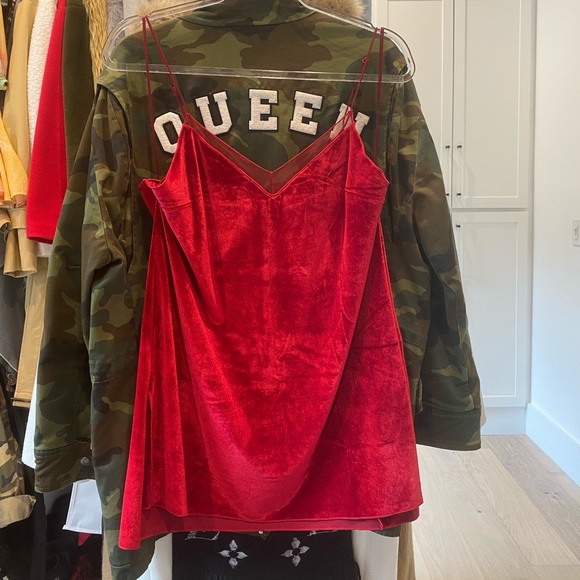 NWT Free People Red Velvet Camisole (large)